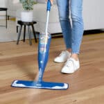 Bona Wood Floor Spray Mop in use on timber floor