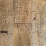 Heavy textured solid French oak timber flooring, thermally treated natural colouring