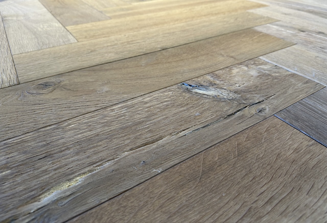 Light Colour Texture Rustic Oak Herringbone Floor