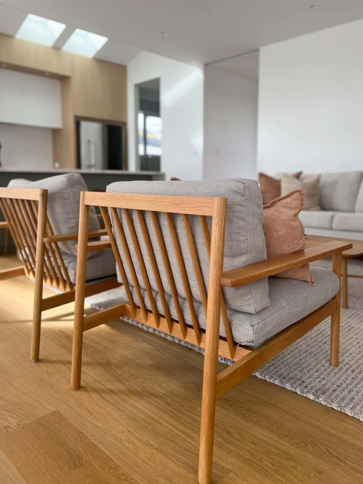 Natural oak flooring in lounge