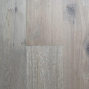 Wide plank oak hardwood flooring with smoked finish in mid brown tone. Chateau Collection. Margaux